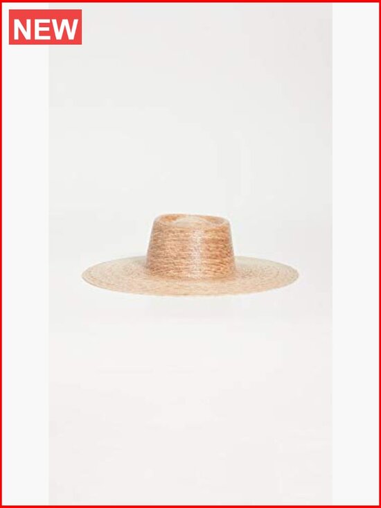Wide Brim Straw Boater Hat with Inner Elastic Band